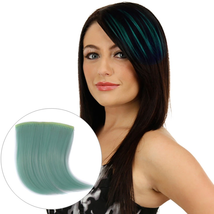 Color Gradient Invisible Seamless Hair Extension Wig Piece Straight Hair Piece Color Bangs Hair Piece(Fluorescent Green Light) - free shipping - PMC TechLife - Order now!