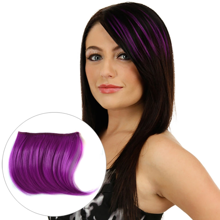 Color Gradient Invisible Seamless Hair Extension Wig Piece Straight Hair Piece Color Bangs Hair Piece(Purple) - free shipping - PMC TechLife - Order now!