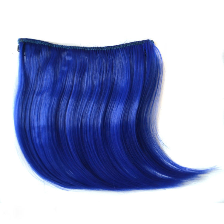 Color Gradient Invisible Seamless Hair Extension Wig Piece Straight Hair Piece Color Bangs Hair Piece(Sapphire Blue) - free shipping - PMC TechLife - Order now!