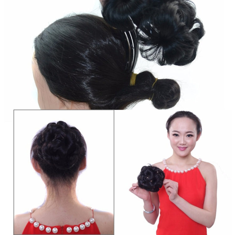 Wig Ball Head Flower Hairpin Hair Bag Wig Headband for Bride(Coffee) - free shipping - PMC TechLife - Order now!