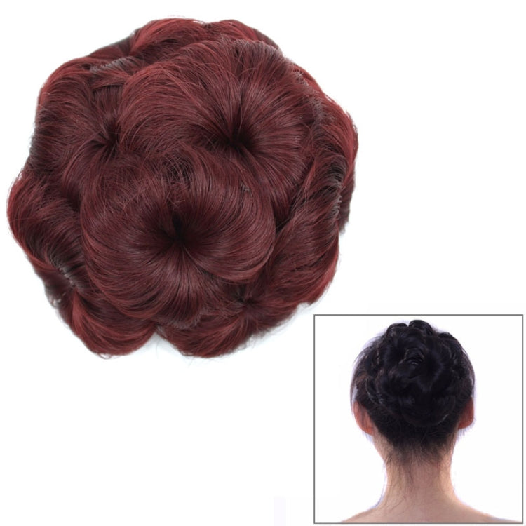 Wig Ball Head Flower Hairpin Hair Bag Wig Headband for Bride(Wine Red) - free shipping - PMC TechLife - Order now!
