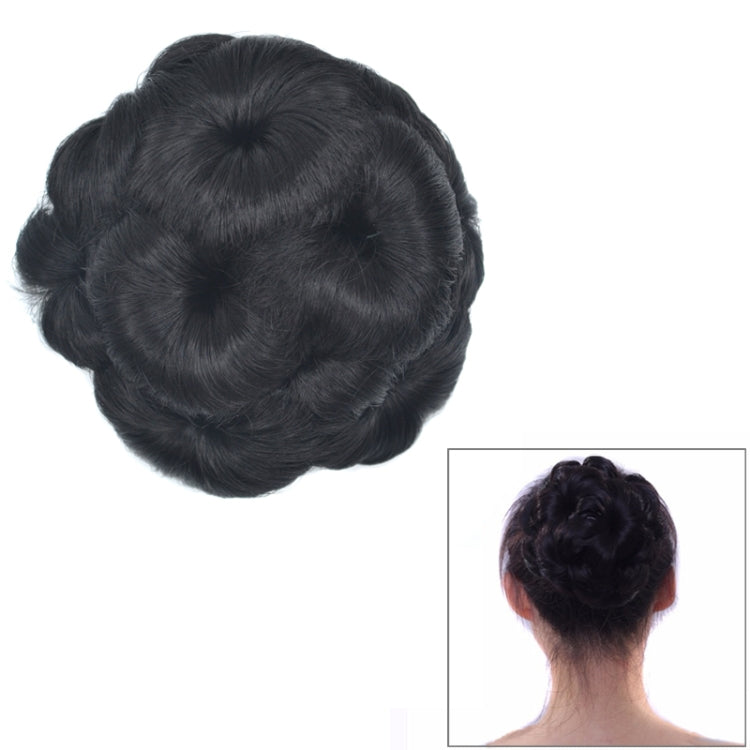 Wig Ball Head Flower Hairpin Hair Bag Wig Headband for Bride(Natural Black) - free shipping - PMC TechLife - Order now!