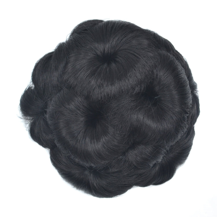 Wig Ball Head Flower Hairpin Hair Bag Wig Headband for Bride(Natural Black) - free shipping - PMC TechLife - Order now!