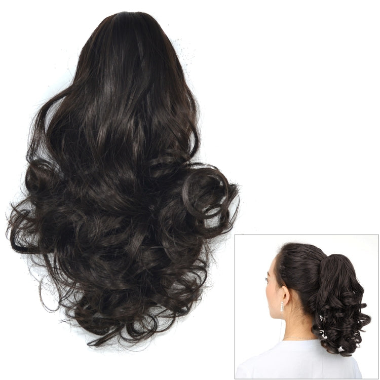 Natural Short Curly Hair Clip-on Pear Blossom Roll Horsetail Wig (Black Brown) - free shipping - PMC TechLife - Order now!