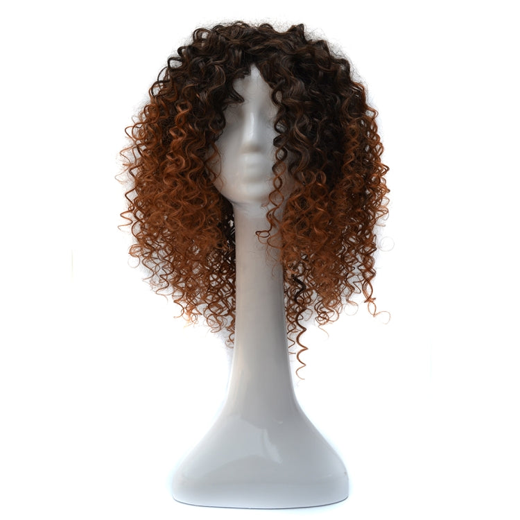 European and American Black Gradient Light Brown Wig Headgear with Short and Small Curly Hair for Women - free shipping - PMC TechLife - Order now!