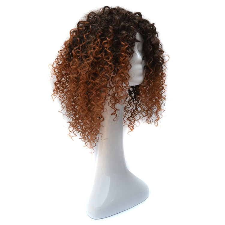 European and American Black Gradient Light Brown Wig Headgear with Short and Small Curly Hair for Women - free shipping - PMC TechLife - Order now!