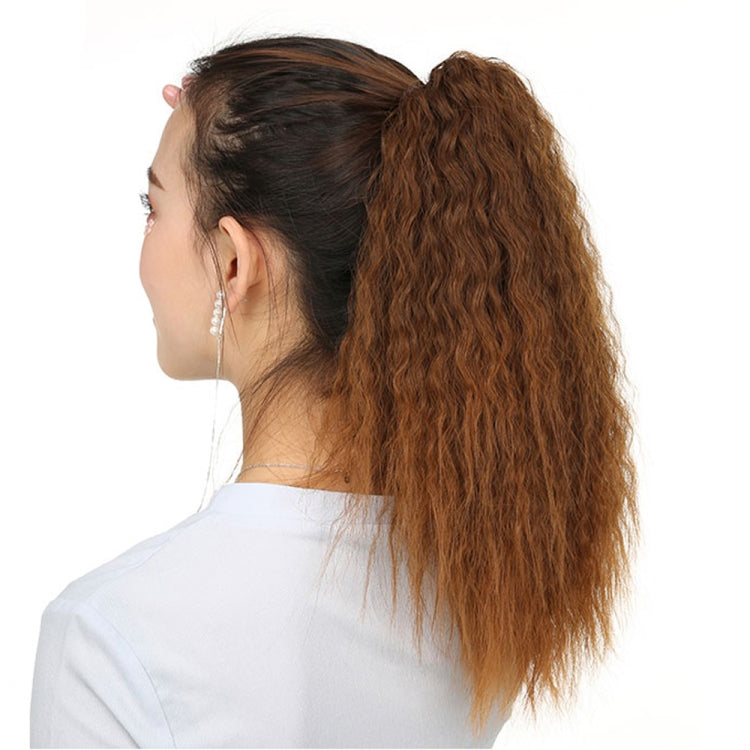 Natural Retro Short Curly Hair Clip-on Corn Blanching Horsetail Wig (Black) - free shipping - PMC TechLife - Order now!