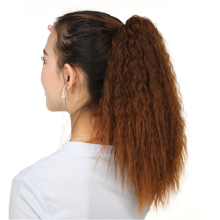 Natural Retro Short Curly Hair Clip-on Corn Blanching Horsetail Wig (Marron) - free shipping - PMC TechLife - Order now!
