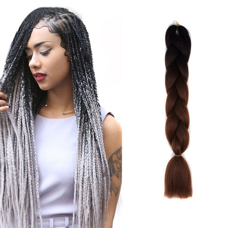 Fashion Color Gradient Individual Braid Wigs Chemical Fiber Big Braids, Length: 60cm(05 Black+Dark Brown) - free shipping - PMC TechLife - Order now!