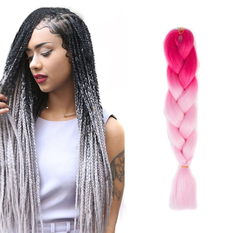 Fashion Color Gradient Individual Braid Wigs Chemical Fiber Big Braids, Length: 60cm(14 Peach Red+Light Pink) - free shipping - PMC TechLife - Order now!