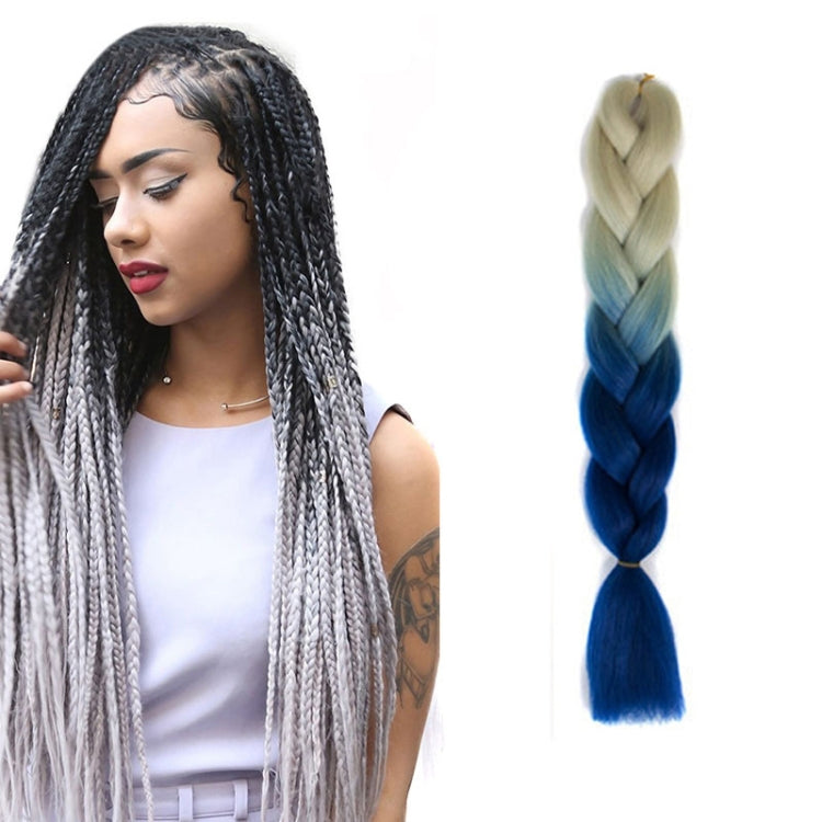 Fashion Color Gradient Individual Braid Wigs Chemical Fiber Big Braids, Length: 60cm(60 Beige+Blue) - free shipping - PMC TechLife - Order now!