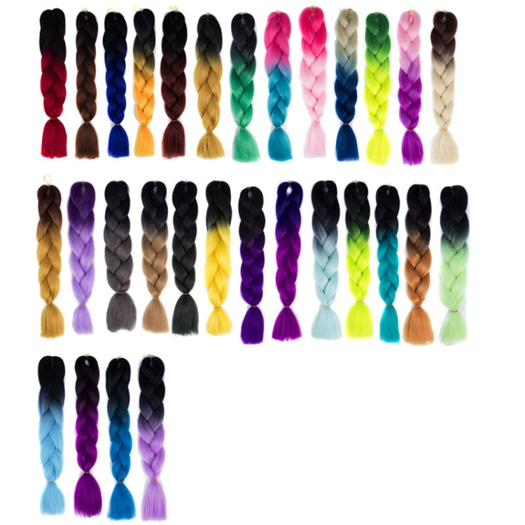 Fashion Color Gradient Individual Braid Wigs Chemical Fiber Big Braids, Length: 60cm(19 Dark Green+Yellow Green) - free shipping - PMC TechLife - Order now!