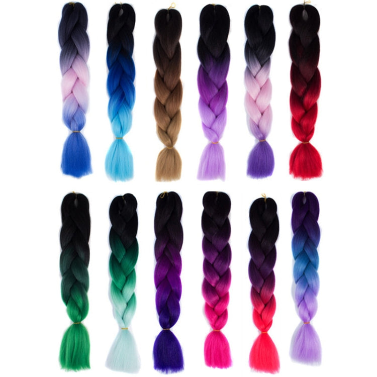 Fashion Color Gradient Individual Braid Wigs Chemical Fiber Big Braids, Length: 60cm(56 Purple+Lake Blue+Light Purple) - free shipping - PMC TechLife - Order now!