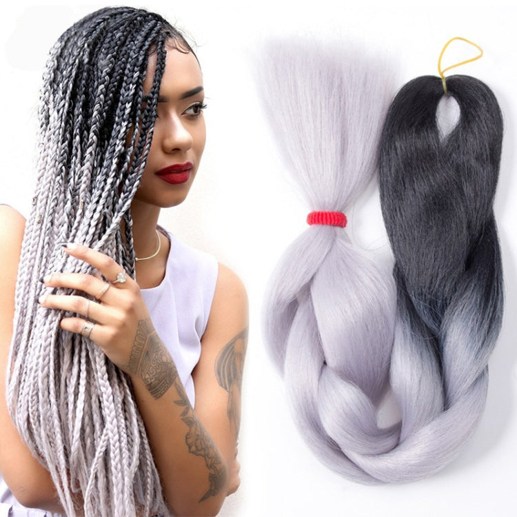 Fashion Color Gradient Individual Braid Wigs Chemical Fiber Big Braids, Length: 60cm(44 Black+Pink+Purple) - free shipping - PMC TechLife - Order now!
