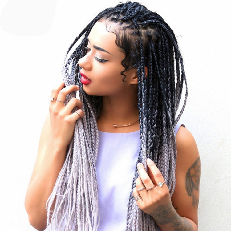 Fashion Color Gradient Individual Braid Wigs Chemical Fiber Big Braids, Length: 60cm(50 Black+Purple+Rose Red) - free shipping - PMC TechLife - Order now!
