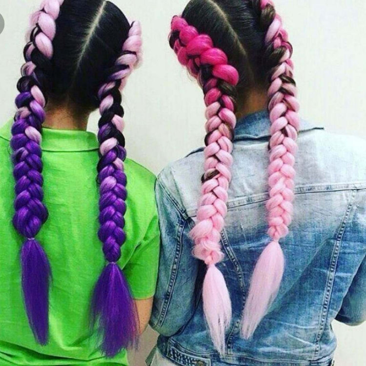 Fashion Color Gradient Individual Braid Wigs Chemical Fiber Big Braids, Length: 60cm(46 Black+Dark Green+Green) - free shipping - PMC TechLife - Order now!