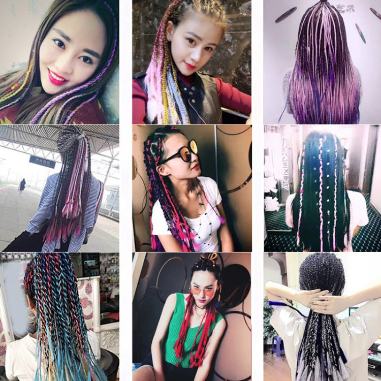 Fashion Color Gradient Individual Braid Wigs Chemical Fiber Big Braids, Length: 60cm(50 Black+Purple+Rose Red) - free shipping - PMC TechLife - Order now!