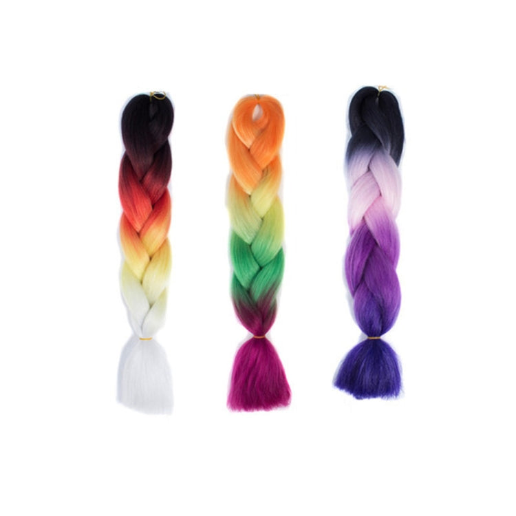 Fashion Color Gradient Individual Braid Wigs Chemical Fiber Big Braids, Length: 60cm(30 Orange+Yellow+Green+Purple+Red) - free shipping - PMC TechLife - Order now!