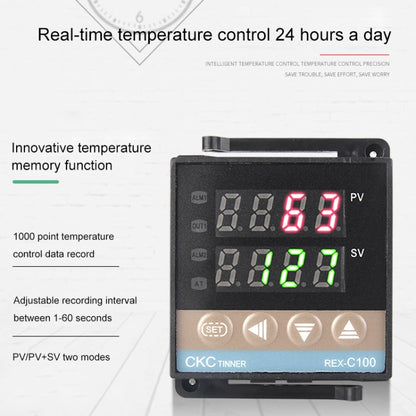 REX-C100 Thermostat + Thermocouple + SSR-25 DA Solid State Module Intelligent Temperature Control Kit - Components Kits by PMC Jewellery | Online Shopping South Africa | PMC Jewellery