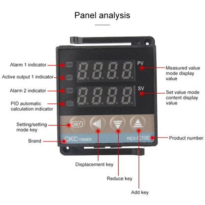 4400W REX-C100 Thermostat + Heat Sink + Thermocouple + SSR-40 DA Solid State Module Intelligent Temperature Control Kit - Components Kits by PMC Jewellery | Online Shopping South Africa | PMC Jewellery | Buy Now Pay Later Mobicred