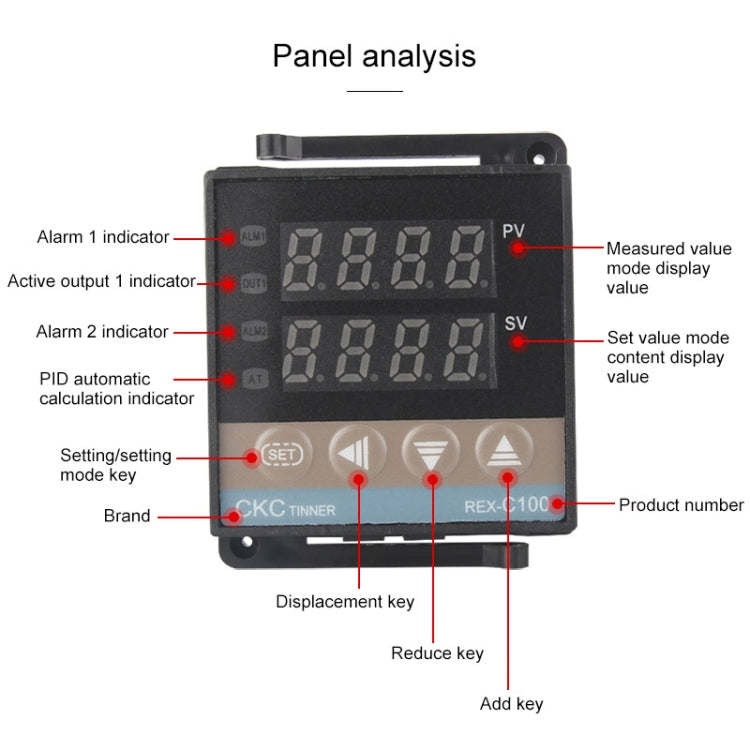 6600W REX-C100 Thermostat + Heat Sink + Thermocouple + SSR-60 DA Solid State Module Intelligent Temperature Control Kit - Components Kits by PMC Jewellery | Online Shopping South Africa | PMC Jewellery | Buy Now Pay Later Mobicred