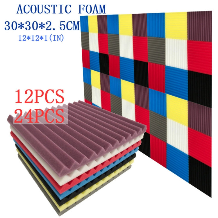 24 PCS Recording Studio Drum Room Acoustic Foam, Random Color Delivery - Windshield by PMC Jewellery | Online Shopping South Africa | PMC Jewellery | Buy Now Pay Later Mobicred