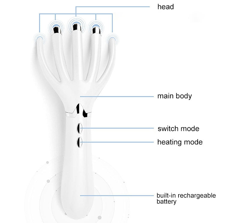 Mini Portable Multifunctional Head Massager Massage Comb, Battery Powered (Gold) - free shipping - PMC TechLife - Order now!