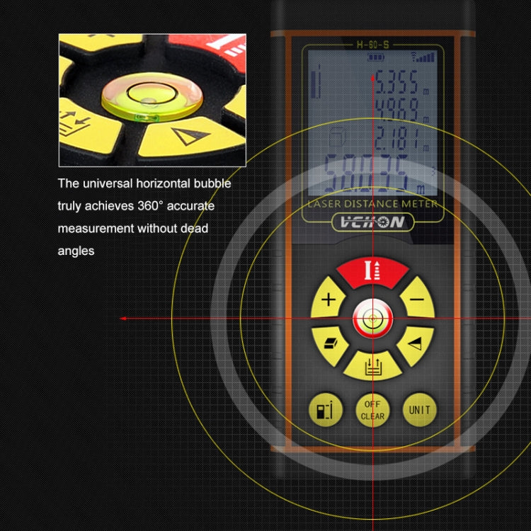 VCHON 60m Handheld Rechargeable Voice Laser Rangefinder High Precision Infrared Room Measuring Instrument Electronic Laser Ruler - Laser Rangefinder by PMC Jewellery | Online Shopping South Africa | PMC Jewellery | Buy Now Pay Later Mobicred