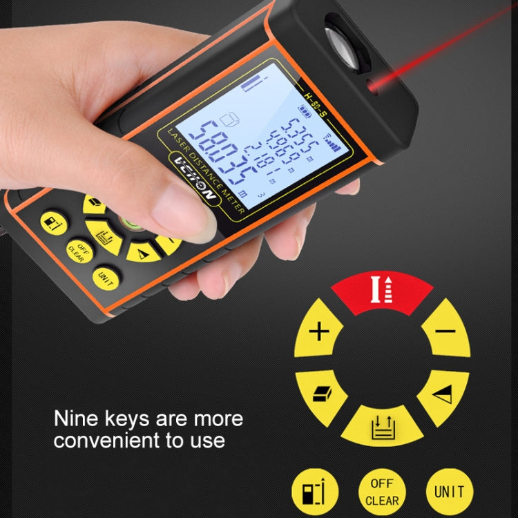 VCHON 120m Handheld Rechargeable Voice Laser Rangefinder High Precision Infrared Room Measuring Instrument Electronic Laser Ruler - Laser Rangefinder by PMC Jewellery | Online Shopping South Africa | PMC Jewellery | Buy Now Pay Later Mobicred