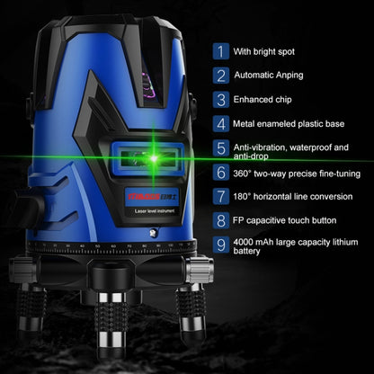 MBOOS LD Blue Light 5 Line Outdoor Laser Level Instrument with Suitcase & 1m Tripod - Laser Rangefinder by PMC Jewellery | Online Shopping South Africa | PMC Jewellery | Buy Now Pay Later Mobicred