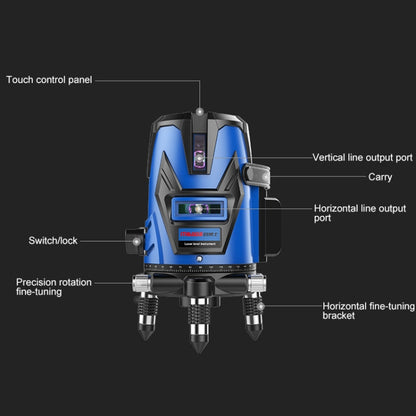 MBOOS LD Blue Light 3 Line Outdoor Laser Level Instrument with Suitcase & 1m Tripod - Laser Rangefinder by PMC Jewellery | Online Shopping South Africa | PMC Jewellery | Buy Now Pay Later Mobicred