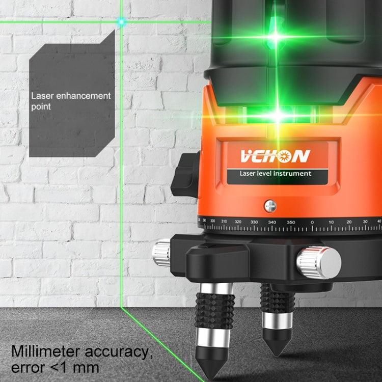 VCHON  30 Times Enhanced Green Light 3 Line High-precision Outdoor Laser Level Instrument with Anti-drop Plastic Box & 1m Tripod - Laser Rangefinder by PMC Jewellery | Online Shopping South Africa | PMC Jewellery | Buy Now Pay Later Mobicred