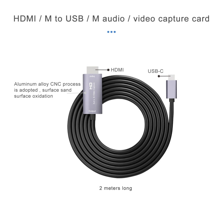 Z36A HDMI Male to USB-C / Type-C Male HD Video Capture Card, Cable Length: 2m - Video Capture Solutions by PMC Jewellery | Online Shopping South Africa | PMC Jewellery | Buy Now Pay Later Mobicred