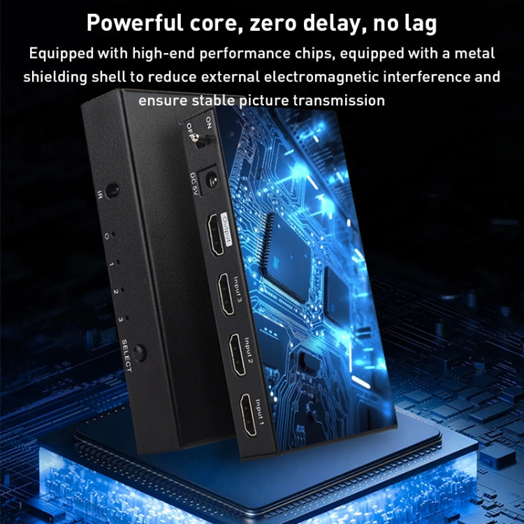 Measy SWH4631 4K 60Hz 3 In 1 Out HDMI Converter Switcher, Plug Type: US Plug (Black) - free shipping - PMC Jewellery - Order now!