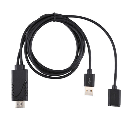 1080P USB 2.0 Male + USB 2.0 Female to HDMI HDTV AV Adapter Cable for iPhone / iPad, Android Smartphones(Black) - Video & Audio Cable by PMC Jewellery | Online Shopping South Africa | PMC Jewellery | Buy Now Pay Later Mobicred