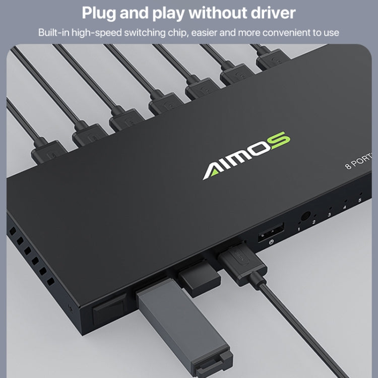 AIMOS AM-KM804 USB 8 In 4 Out Switch - USB Adapter by PMC Jewellery | Online Shopping South Africa | PMC Jewellery | Buy Now Pay Later Mobicred