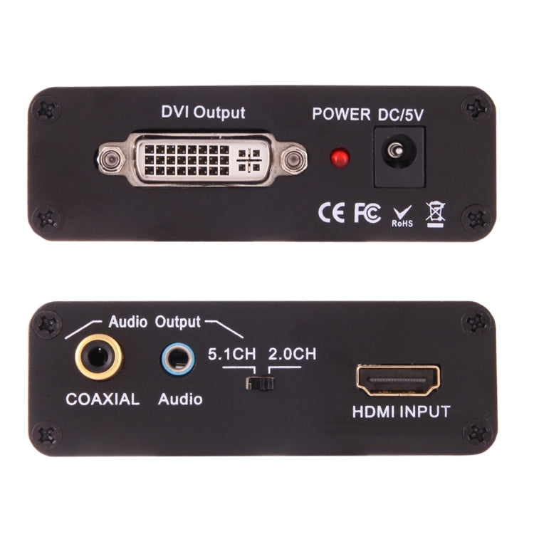 NEWKENG X5 HDMI to DVI with Audio 3.5mm Coaxial Output Video Converter, EU Plug - Converter by PMC Jewellery | Online Shopping South Africa | PMC Jewellery | Buy Now Pay Later Mobicred