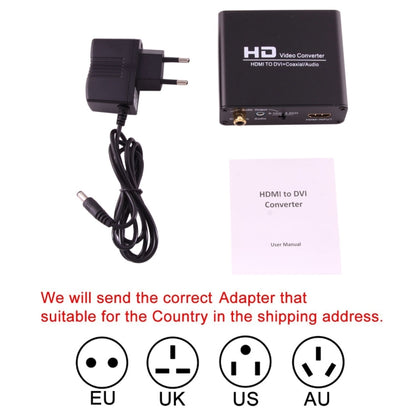 NEWKENG X5 HDMI to DVI with Audio 3.5mm Coaxial Output Video Converter, UK Plug - Converter by PMC Jewellery | Online Shopping South Africa | PMC Jewellery | Buy Now Pay Later Mobicred