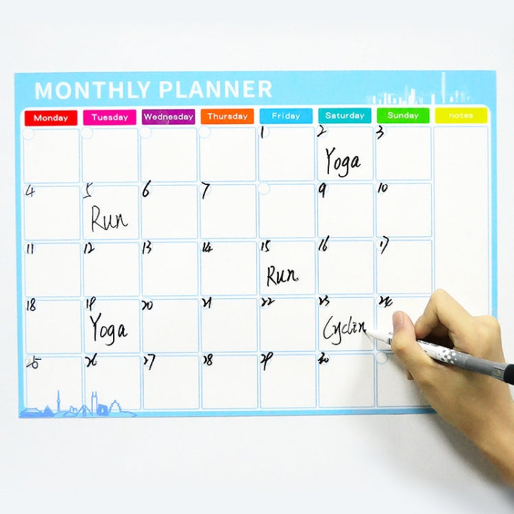 Magnetic Monthly Planner Refrigerator Magnet PET Magnetic Soft Whiteboard, Size: 29.7cm x 42cm (Blue) - Message Boards by PMC Jewellery | Online Shopping South Africa | PMC Jewellery