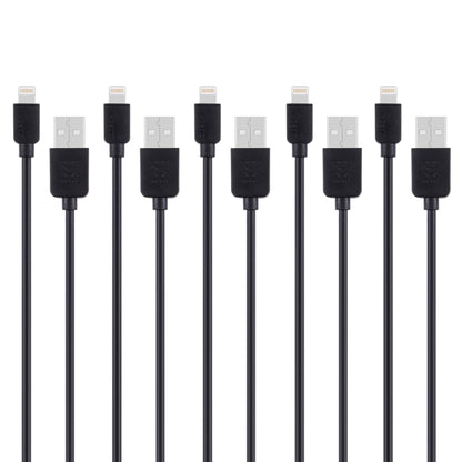 5 PCS HAWEEL 1m High Speed 8 pin to USB Sync and Charging Cable Kit for iPhone, iPad(Black) - Normal Style Cable by PMC Jewellery | Online Shopping South Africa | PMC Jewellery | Buy Now Pay Later Mobicred