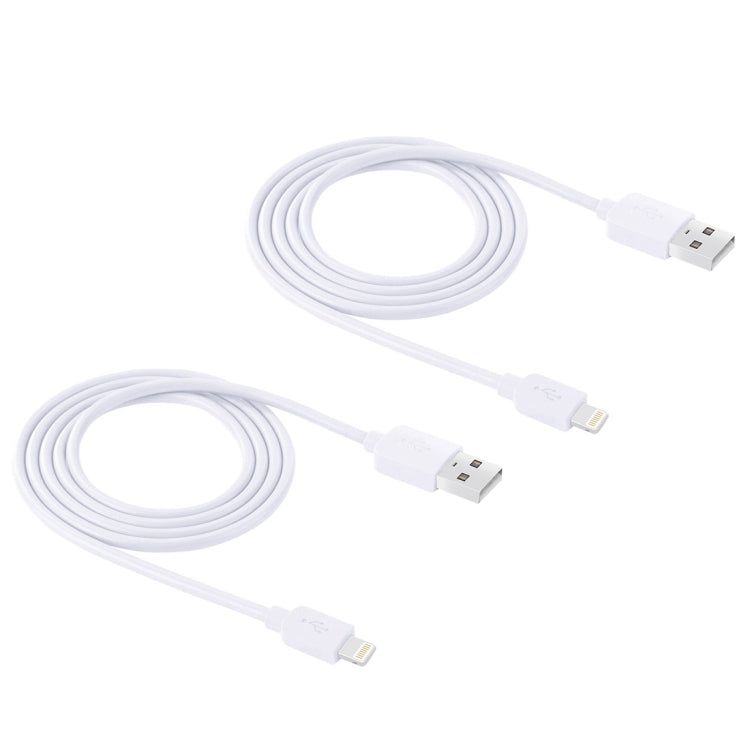 2 PCS HAWEEL 1m High Speed 8 pin to USB Sync and Charging Cable Kit for iPhone, iPad(White) - Normal Style Cable by PMC Jewellery | Online Shopping South Africa | PMC Jewellery | Buy Now Pay Later Mobicred