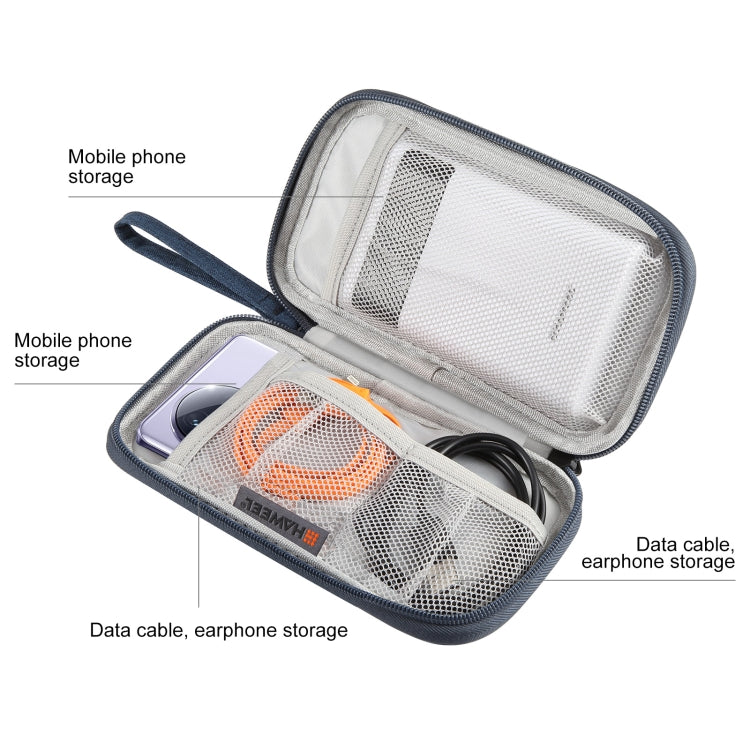HAWEEL Electronic Organizer Storage Bag for Cellphones, Power Bank, Cables, Mouse, Earphones(Dark Blue) - free shipping - PMC TechLife - Order now!