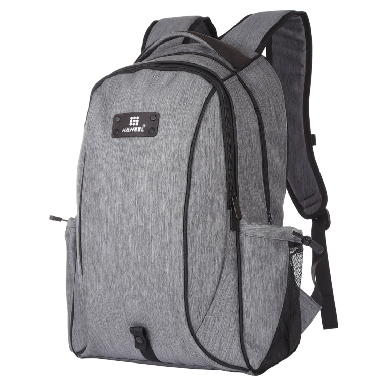 HAWEEL Outdoor Portable Canvas Dual Shoulders Laptop Backpack(Grey) - Backpack by HAWEEL | Online Shopping South Africa | PMC Jewellery | Buy Now Pay Later Mobicred