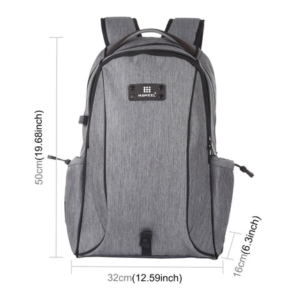 HAWEEL Outdoor Portable Canvas Dual Shoulders Laptop Backpack(Grey) - Backpack by HAWEEL | Online Shopping South Africa | PMC Jewellery | Buy Now Pay Later Mobicred