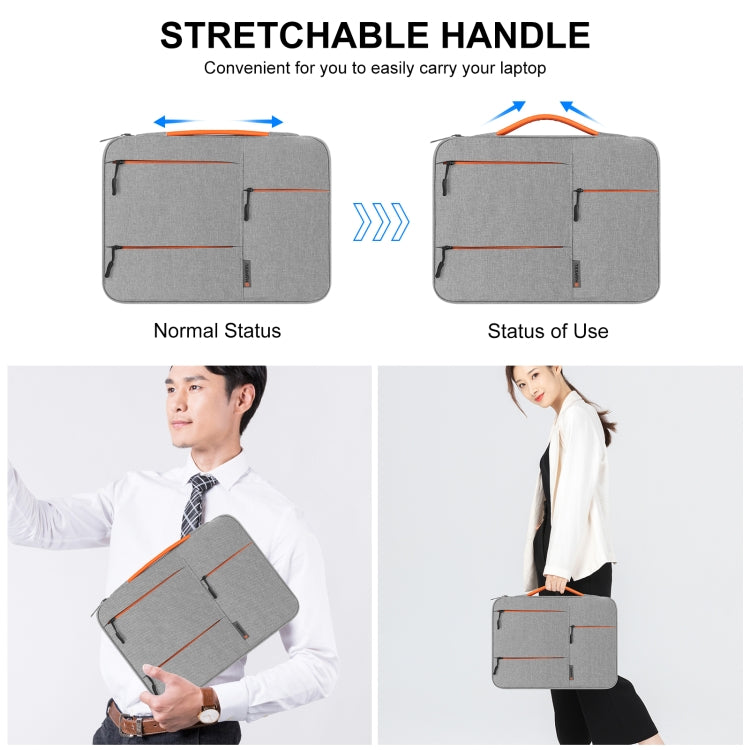 HAWEEL 13.0 inch Sleeve Case Zipper Briefcase Laptop Handbag For Macbook, Samsung, Lenovo Thinkpad, Sony, DELL Alienware, CHUWI, ASUS, HP, 13 inch -13.5 inch Laptops(Grey) - 13.3 inch by HAWEEL | Online Shopping South Africa | PMC TechLife | Buy Now Pay Later Mobicred