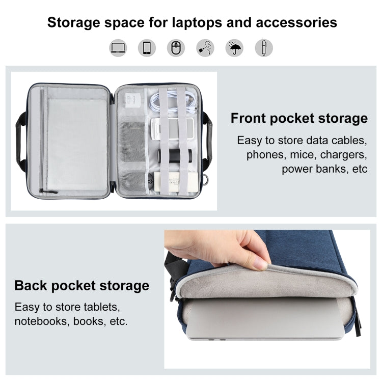 HAWEEL 13.0 inch-14.0 inch Briefcase Crossbody Laptop Bag For Macbook, Lenovo Thinkpad, ASUS, HP(Navy Blue) - free shipping - PMC TechLife - Order now!