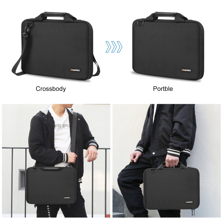HAWEEL 15.0 inch -16.0 inch Briefcase Crossbody Laptop Bag For Macbook, Lenovo Thinkpad, ASUS, HP(Black) - 15 inch by HAWEEL | Online Shopping South Africa | PMC TechLife | Buy Now Pay Later Mobicred