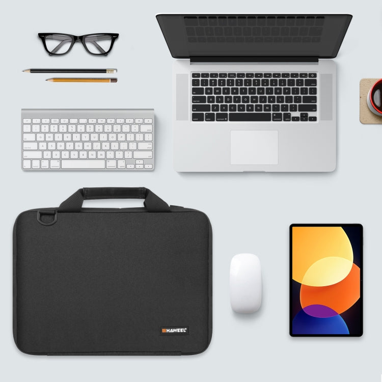 HAWEEL 15.0 inch -16.0 inch Briefcase Crossbody Laptop Bag For Macbook, Lenovo Thinkpad, ASUS, HP(Black) - 15 inch by HAWEEL | Online Shopping South Africa | PMC TechLife | Buy Now Pay Later Mobicred