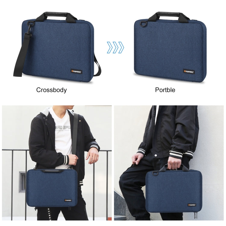 HAWEEL 15.0 inch -16.0 inch Briefcase Crossbody Laptop Bag For Macbook, Lenovo Thinkpad, ASUS, HP(Navy Blue) - 15 inch by HAWEEL | Online Shopping South Africa | PMC TechLife | Buy Now Pay Later Mobicred