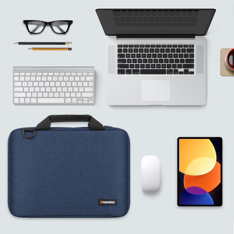 HAWEEL 15.0 inch -16.0 inch Briefcase Crossbody Laptop Bag For Macbook, Lenovo Thinkpad, ASUS, HP(Navy Blue) - 15 inch by HAWEEL | Online Shopping South Africa | PMC TechLife | Buy Now Pay Later Mobicred